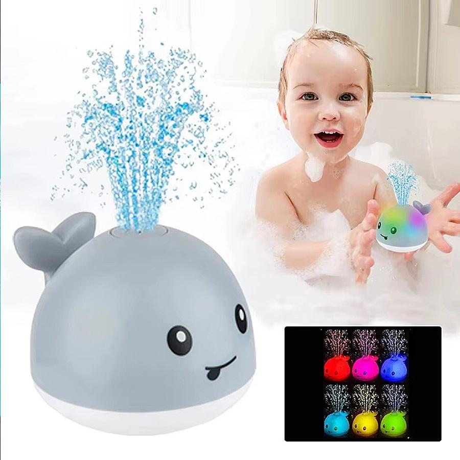 [Upgraded] Viral Whale Bath Toy Sprinkler with RGB Lights| USB Rechargeable Sensory Water Toy for Toddlers & Kids| Automatic Color Changing Fountain| Perfect Birthday & Christmas Gift for Ages 3+| Level Up Bath Time Fun