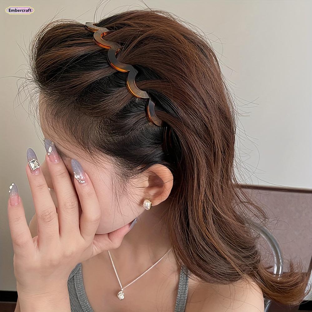 Black Twist Headband for Women, Non Slip Braided Hairband with Gold Bead Chain, Soft Mesh Fabric Headband for Spring Summer, Volumizing Fashion Hair Accessory for Daily Wear, Makeup, Party and Travel