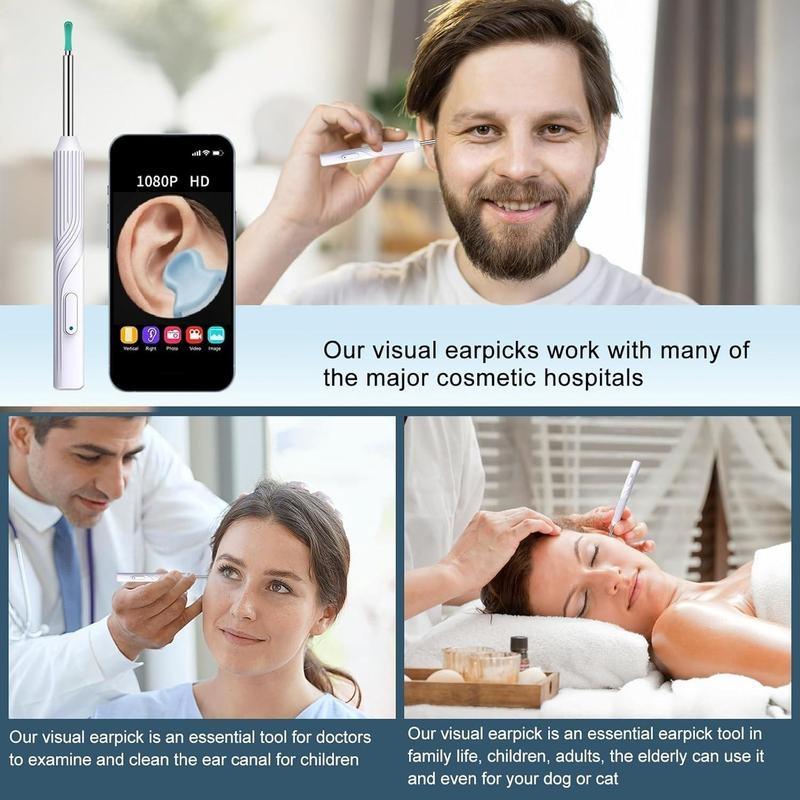 Waterproof Ear Wax Remover Set with Accessories, 1 Set Portable Ear Wax Cleaner with Camera & Led Light, Ear Cleaning Tool Set for Daily Use, Ear Wax Removal Tool