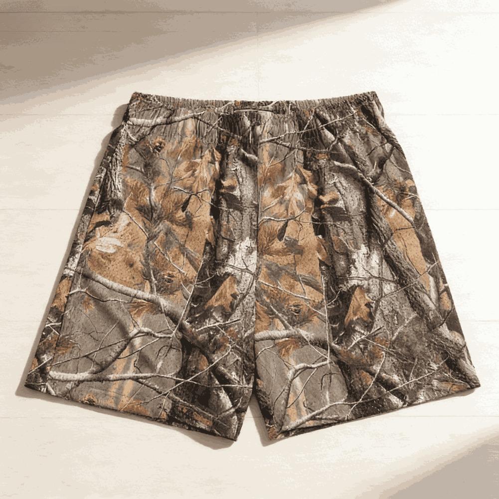 American Trendy Shorts Tree Trunk Graphics Casual Shorts Women Men Oversize Sports Trunks Street Short Pants Hawaii Beach Pants