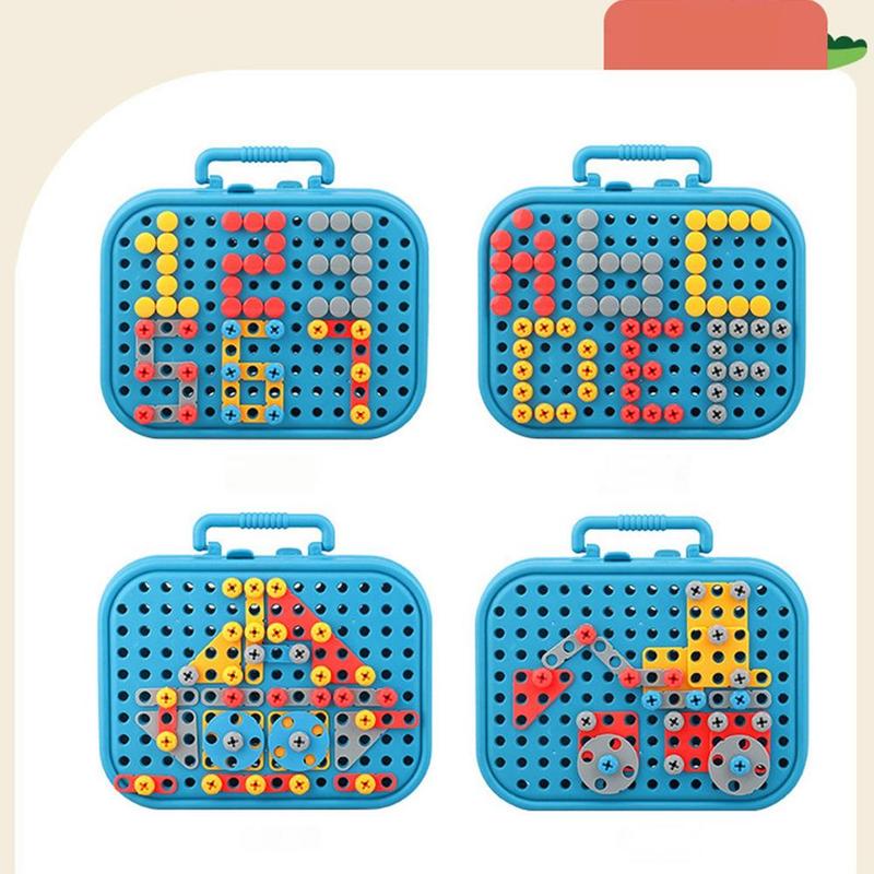 Kids Tool Set, 351 PCS Tool Kit w/ Electric Drill, STEM Montessori Educational Toys,Design and Drill Toy for Boys, Electric Drill with Toolbox, Creative Engineering Building Toy, Boys Birthdaty for Age 6-12