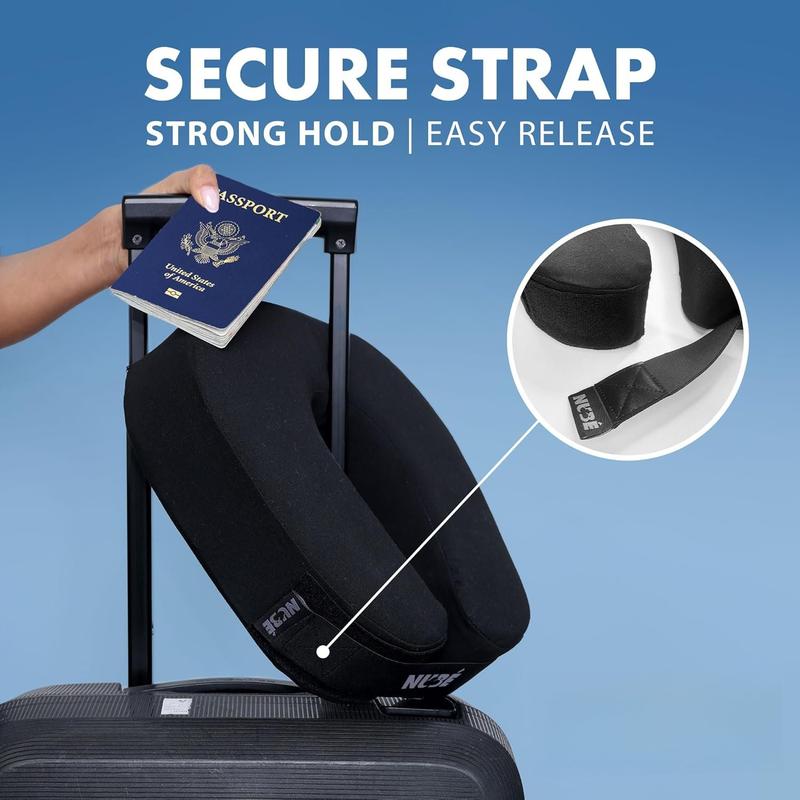 Travel  Pillow  Ultra Lightweight & Comfortable Memory  with Zipper Storage for Airplane,  & Home Travel Accessory for  &  with Cooling, Breathable & Washable Fabric (Black)