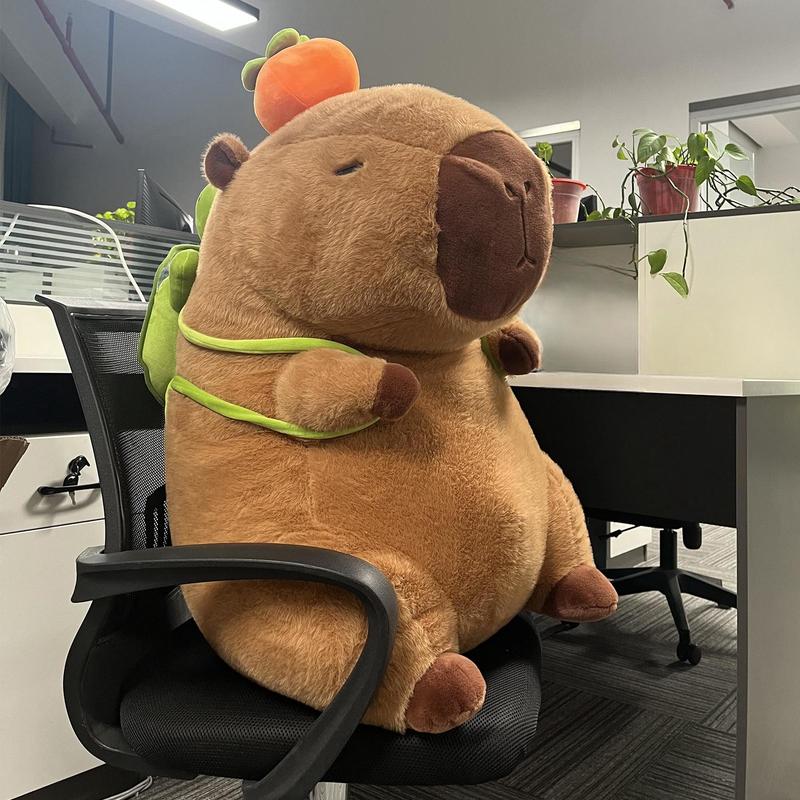 Capybara Plush Toy, Adorable Simulation Plush Toy, Cute Soft Stuffed Animal With Turtle Backpack, Birthday Gift For Boys And Girls