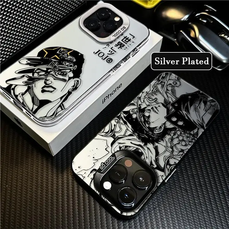 JOJO Anime Kujo Jotaro Smartphone Case Accessories - Candy Matte, Shockproof Back Cover for iPhone 17,16,15,14,13,12,11 Pro Max,X,XS Max,Plus & Samsung S21,S22,S23,S24,S25 Cellphones