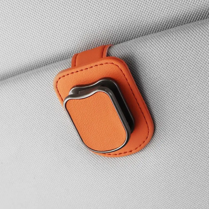 1 piece of PU leather car sun visor clip - sturdy glasses holder, dashboard and console organizer, in-car safety glasses storage accessory, car sun visor, Car Storage Organizers, Car Accessories