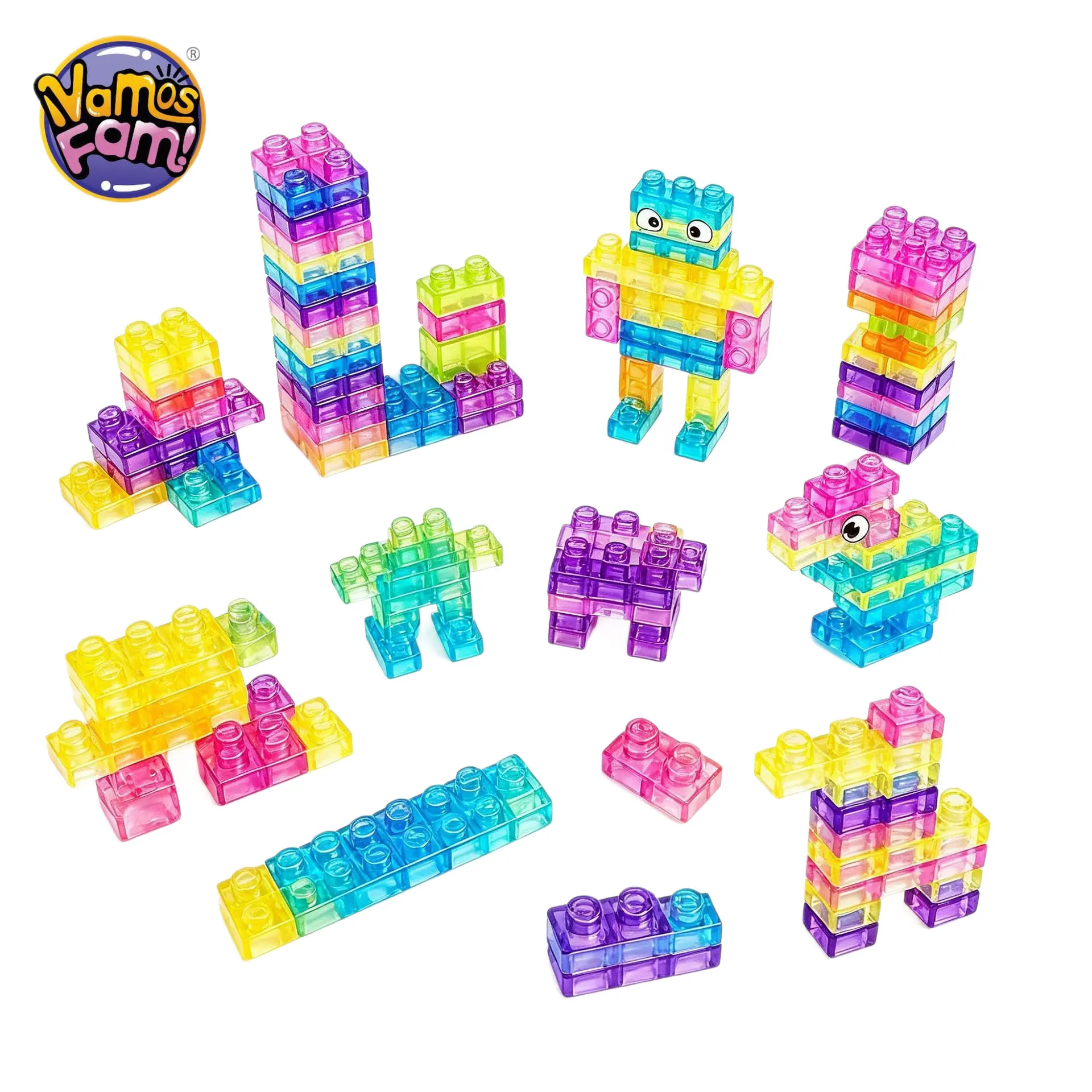 Jelly Building Blocks & Squishy Toys for Kids – BPA-Free Soft Gel Sensory Blocks, Bendable Squeeze Puzzle Set, Customizable Party Favors, Stress Relief for Boys & Girls