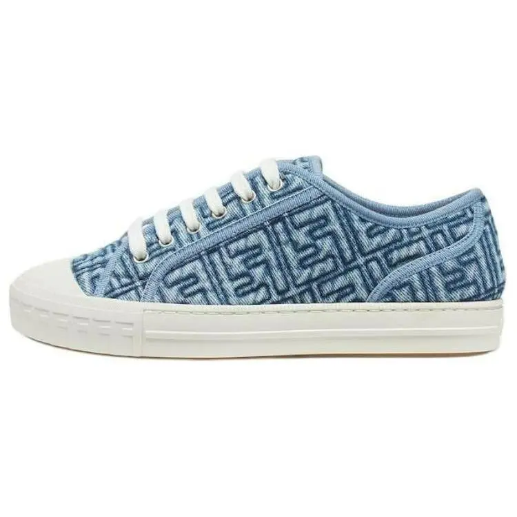 FENDI Domino Women's Blue Low-Top Denim Casual Footwear - Comfortable, Versatile Trending Flats, Maison Mihara Verifiable with Credentials & Global Authentication Support