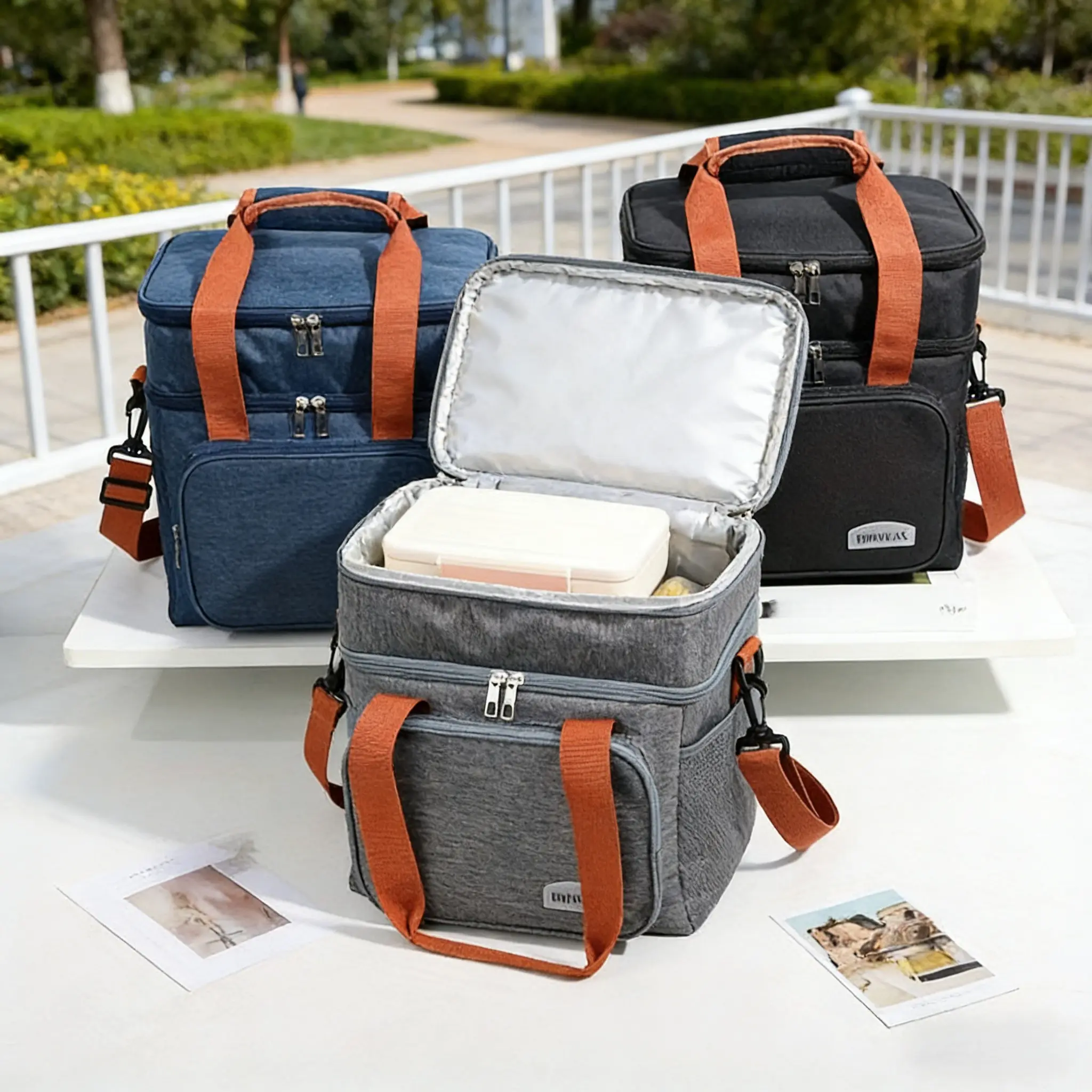 Double Layer Insulated Bag, Outdoor Refrigerator Bag, Work Lunch Insulation Bag, Insulated Food Bag, Ideal for Work, Outdoor, Travel
