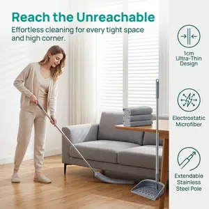 Retractable Gap Dust Cleaner Brush,Bendable Microfiber Duster, Duster Brush, Flat Duster with Extension Pole, Cleaning Supplies, Household Cleaning Tool, House Cleaning Tools-YY1
