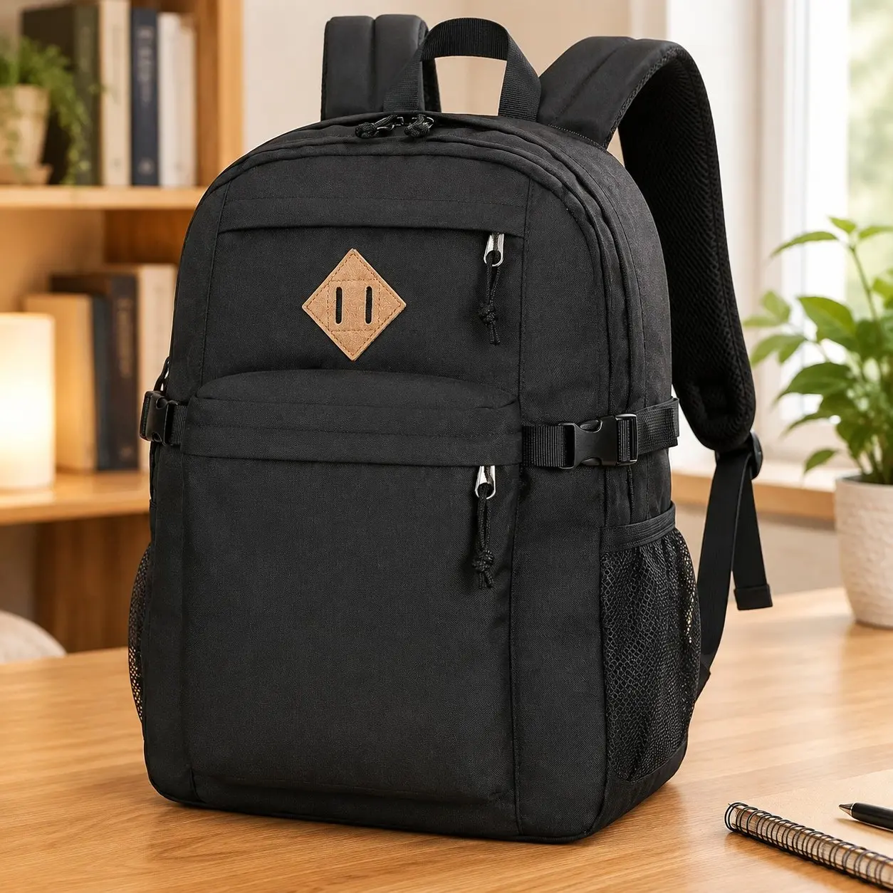 32L Backpack for School College Bookbag Middle High School Backpacks Casual Daypack Travel Backpack (Black)Gift
