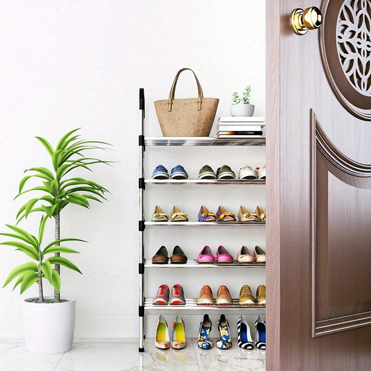Stackable Shoe Rack Organizer, Shoe Storage Organizers, 4-7 Layer Space-Saving Design, Easy Access Without Dust Cover, Ideal for Home Use, No Assembly Required