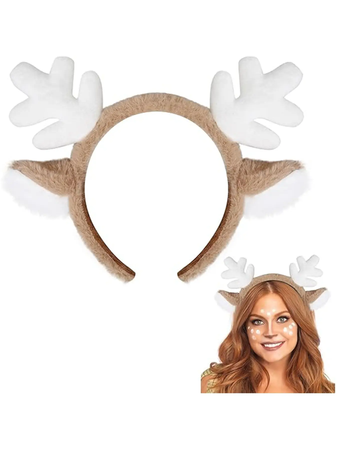Reindeer Antler Headband for Christmas Holiday, Unisex Deer Ears Accessory, Perfect for Men and Women, Festive Party Wear