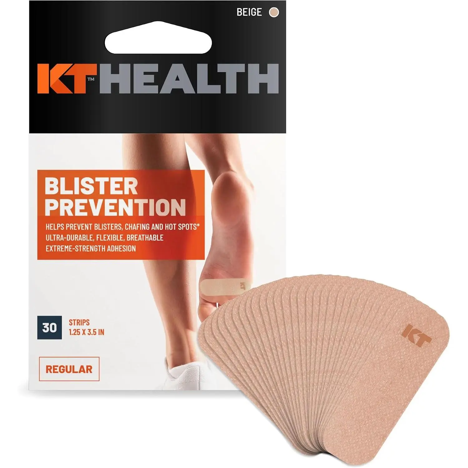 Health Blister Prevention – 30 Precut Strips for Blister Protection, Strong Adhesive, Dermatologist Tested, Ideal for Athletes and Lifestyles – Beige