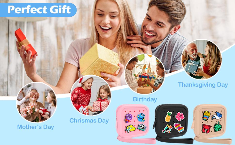 Small Silicone Pouch for Purse – Portable Organizer Bag, Mini Cosmetic Bag Holds Lipsticks, Coins, Travel Accessories, Zipper Pouch, Small Makeup Bag With 5 Charms(Pink)