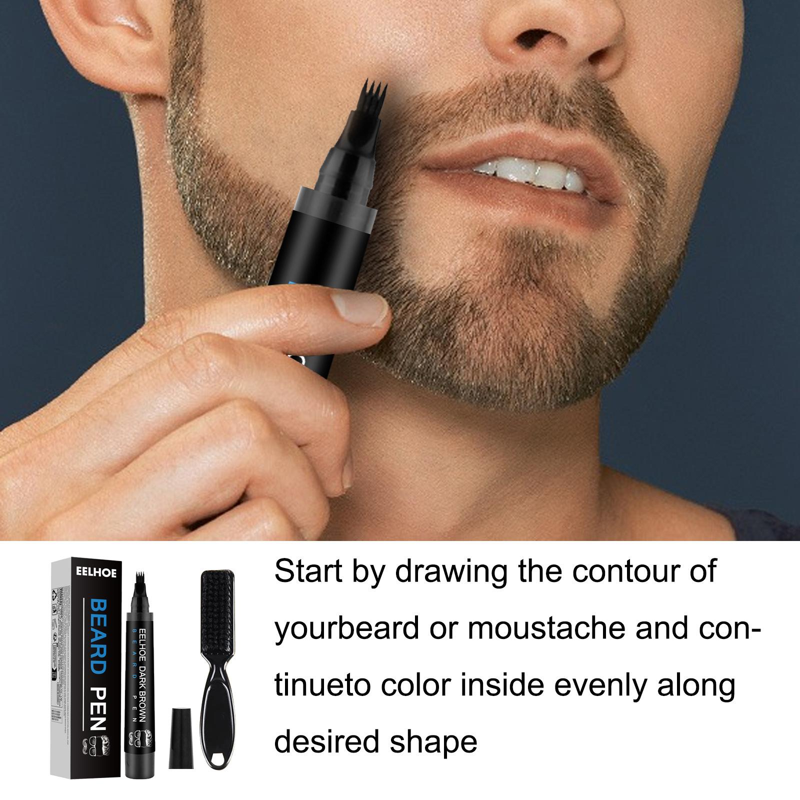 Eelhoe Beard Headline Filler Kit Waterproof Sweat-Proof Smear-Proof Makeup Beard Pen Beard Tracing Pen