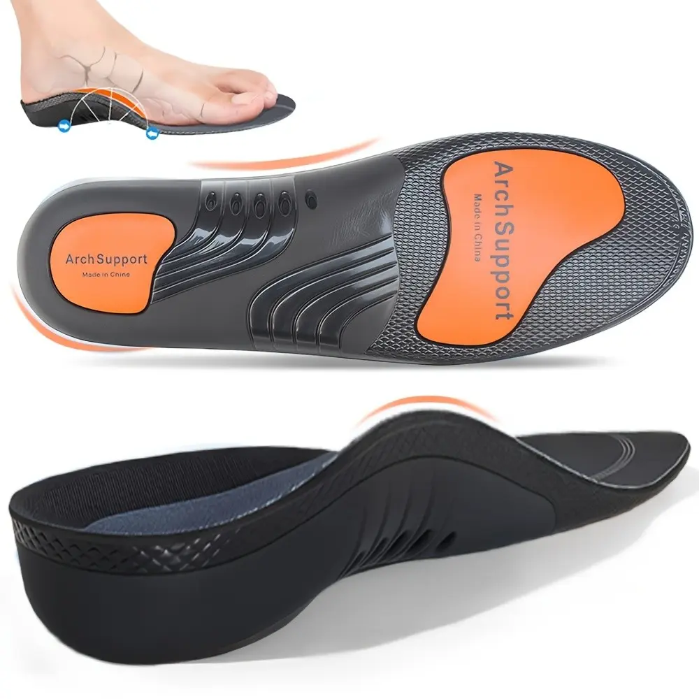 Unisex Arch Support Shoe Inserts, Shock Absorption Cushioning, Comfortable Breathable Running Insoles, Daily Use Sport Shoes Pad