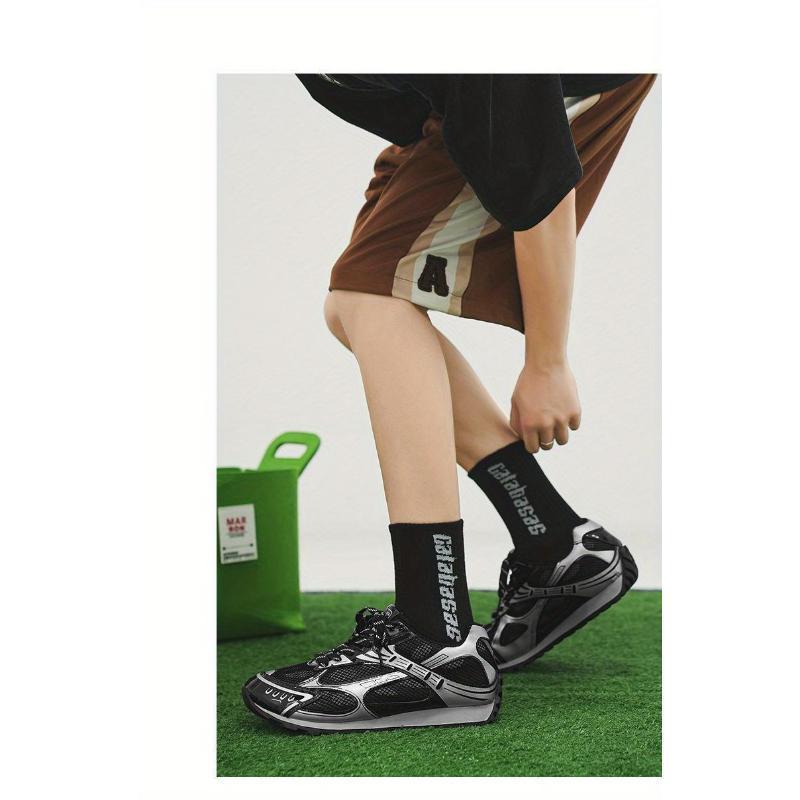 Retro Men's Casual Sneakers – Breathable Microfiber & PVC, Non-Slip Rubber Sole, Lace-Up Low Tops, All-Season Comfort for Walking & Daily Wear, Plus Size Options