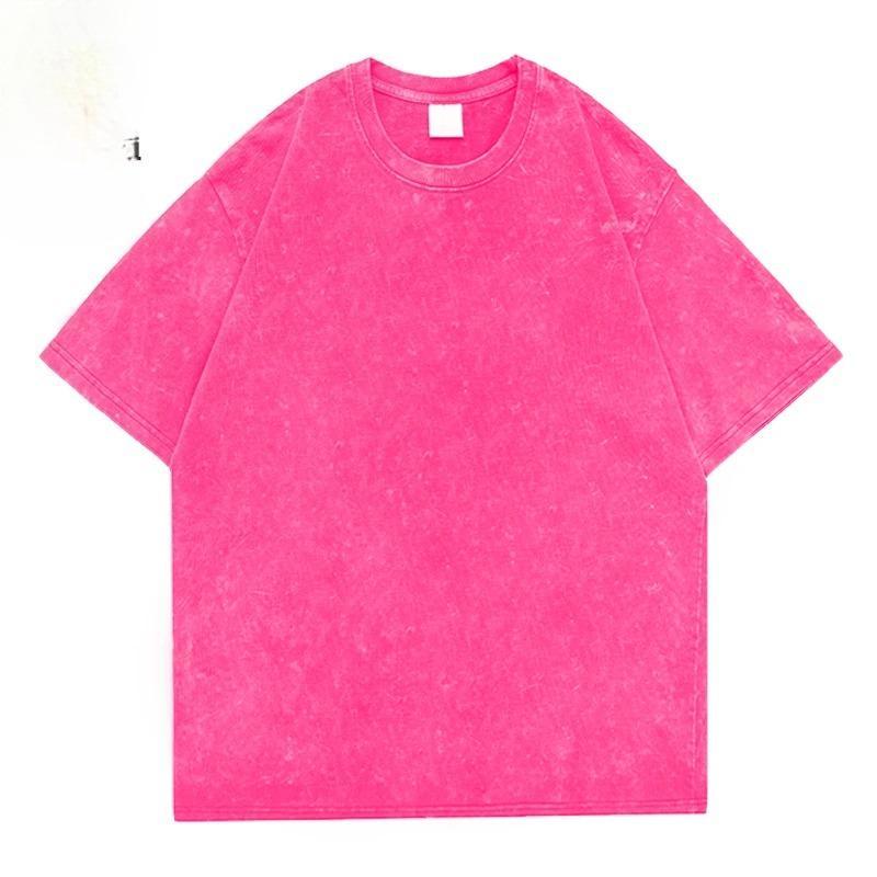 Solid 3-Pack Hip Hop t shirt Men fashion Cotton Harajuku Multicolors Oversized Washed T-shirt women Unisex Summer Retro Short Sleeve Tee top