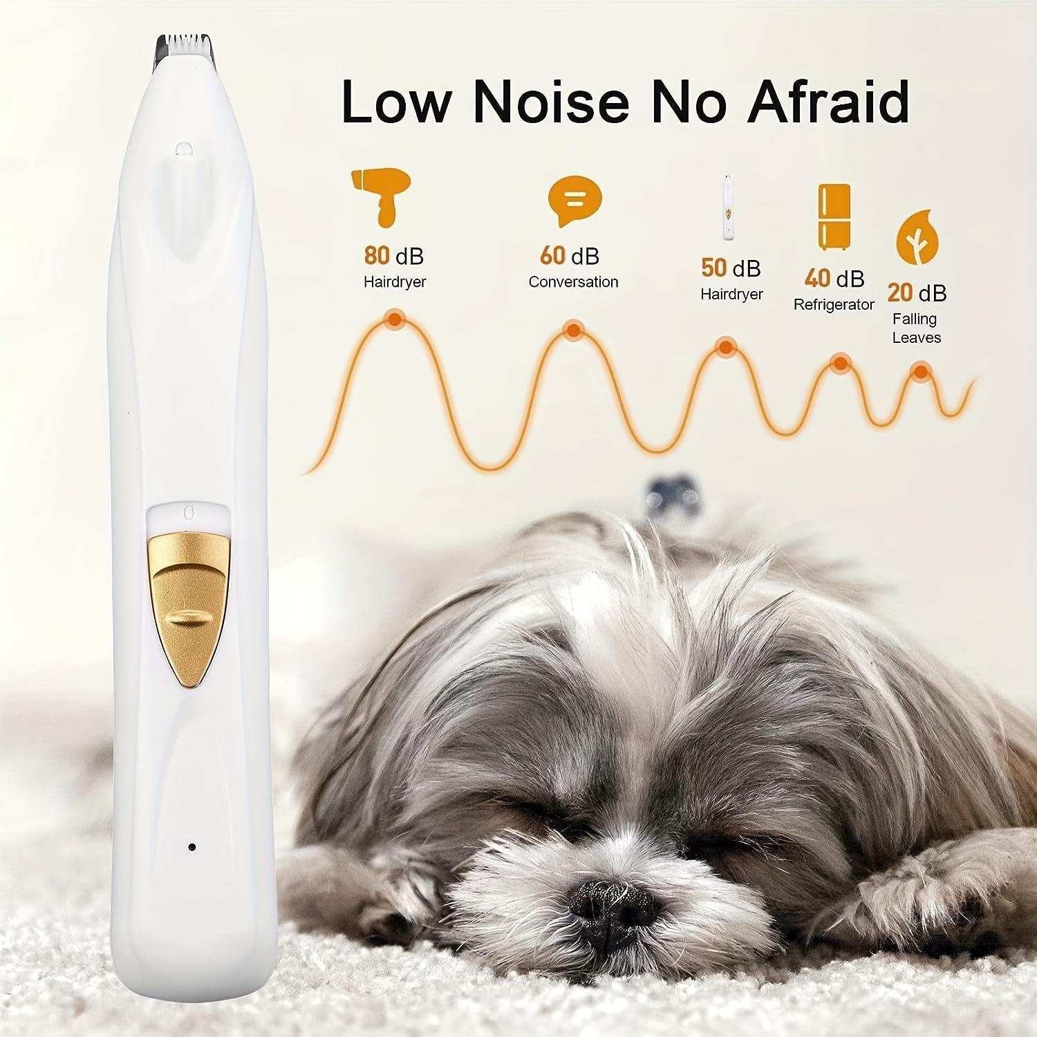 Electric dog paw trimmer, dog scissors with LED light, USB rechargeable professional dog grooming kit, cat and dog shaver, pet eyes, face, ears, paws