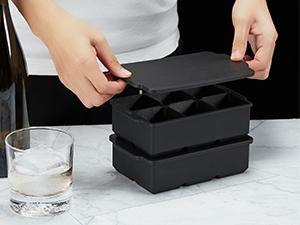 Large Ice Cube Molds Tray with Lid, Stackable Big Silicone Square Ice Cube Mold for Whiskey Cocktails Bourbon Soups Frozen Treats, Whiskey Gifts for Men from Daughter Wife Son Kids