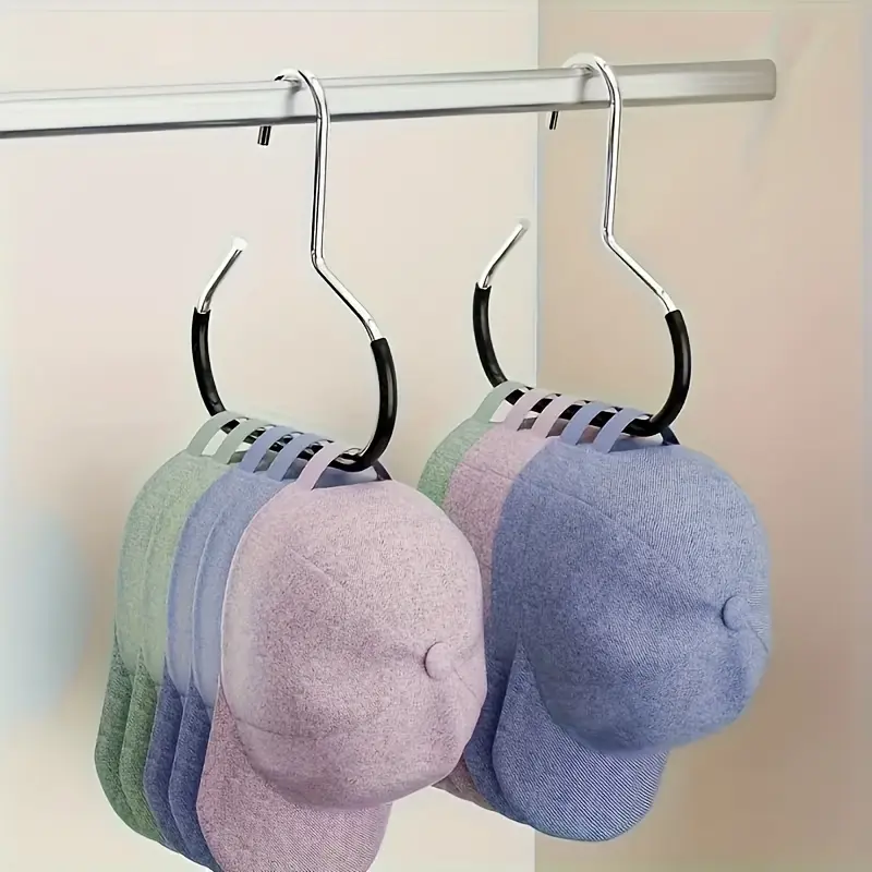 5 Stainless Steel Hat Hangers Organizer, Non-Slip Round Hooks for Hats, Socks, Scarves, Underwear, Compact Space-Saving Closet Storage Solution