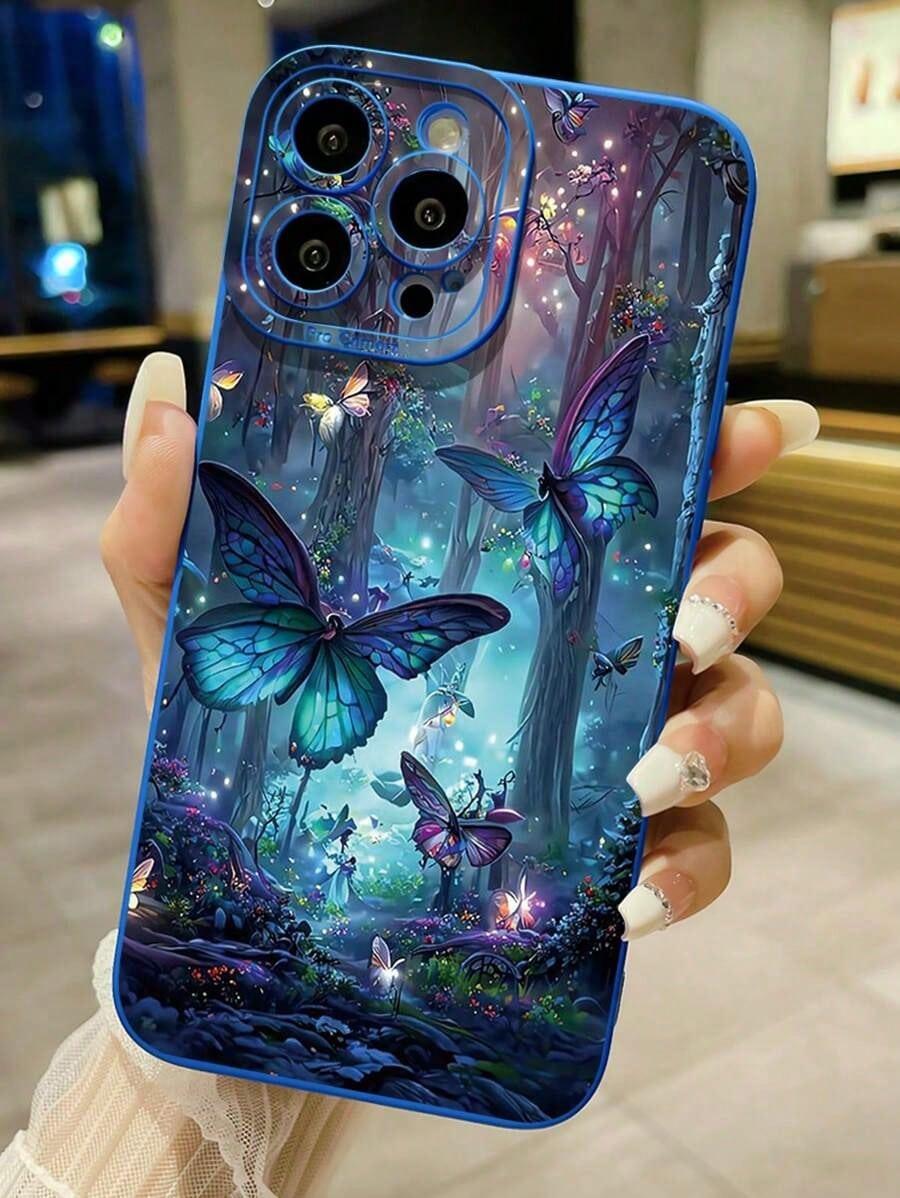 1pc Butterfly Decorated Shockproof Phone Case Suitable For IPhone17/IPhone17 Air/IPhone17 Pro/IPhone17 Pro Max/16 Pro Max/15 Pro Max/14 Pro Max/13 Pro Max/12 Pro Max