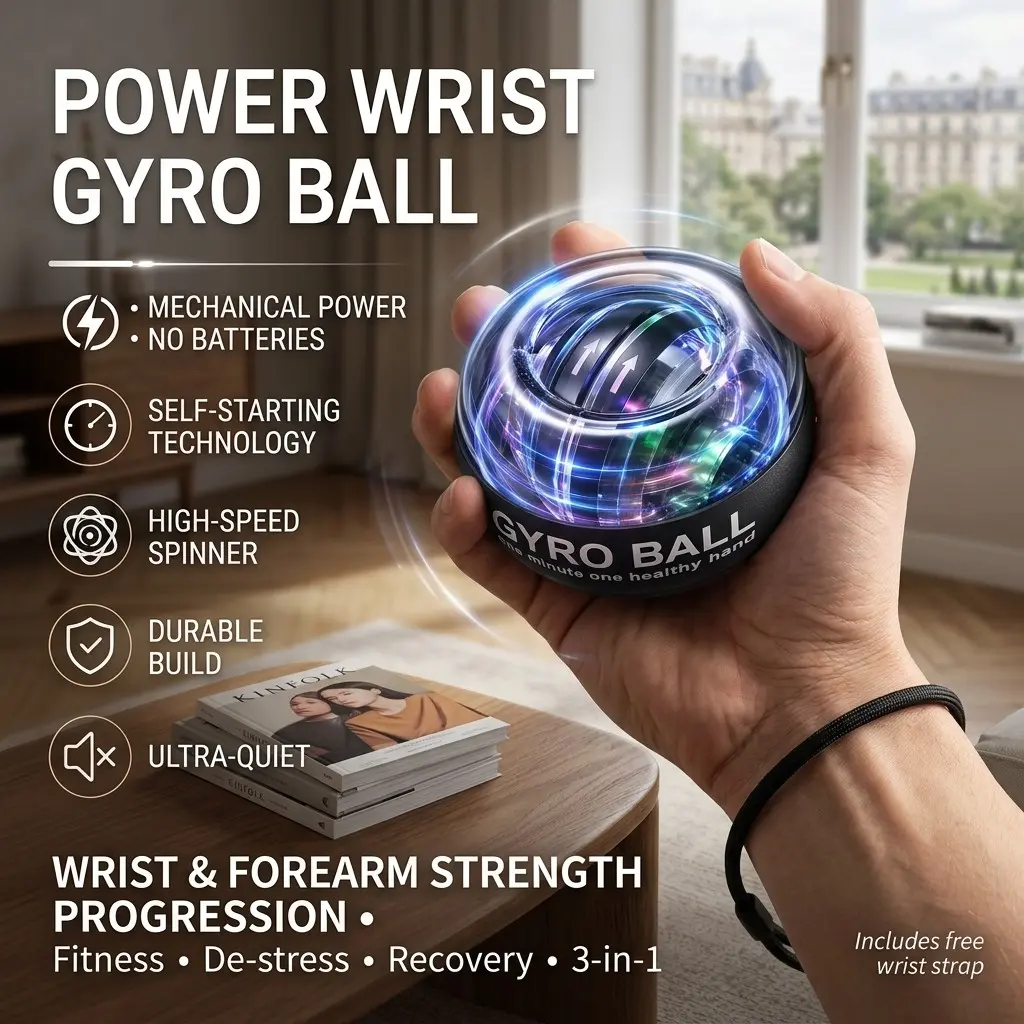 Wrist Strength Ball Metal Silent Grip Trainer, Spiral Stress Relief, Professional Wrist Exercise, Fitness Hand Grip, Relieves Full Body Fatigue