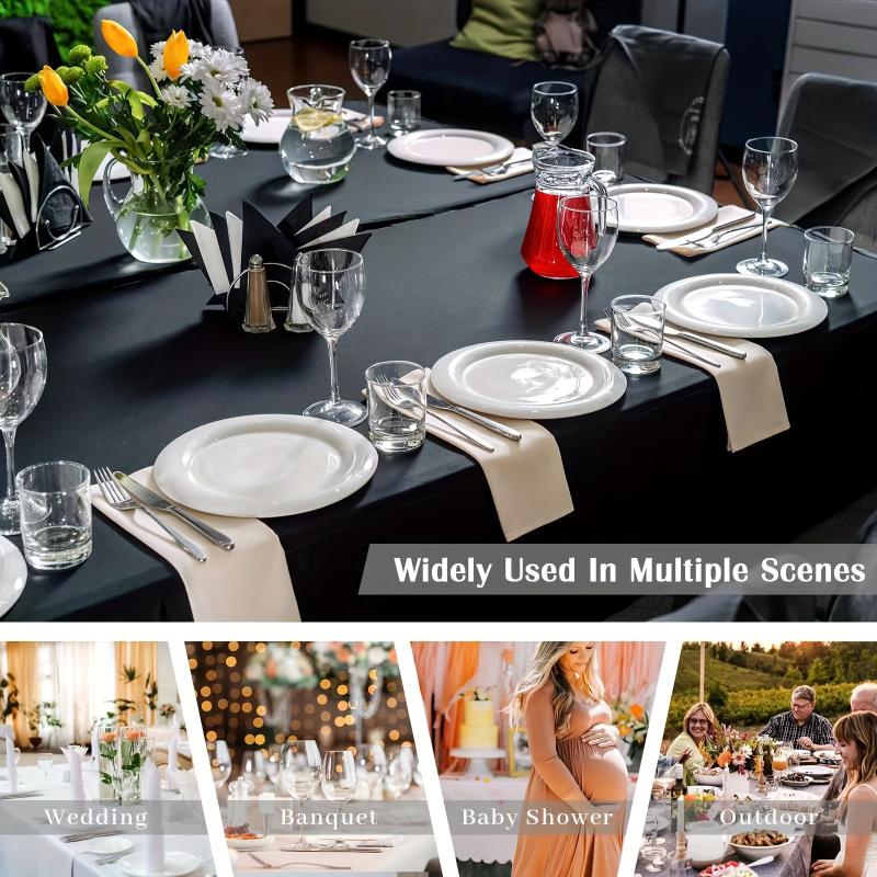 PLL [4ft/6ft/8ft Stretchable Table Covers] Stretchable Spandex Table Covers - 4ft/6ft/8ft, Wrinkle-Free & Easy to Clean for Weddings, Parties, and Events - Available in Multiple Colors