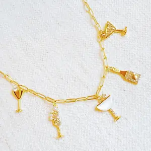 Cheers To Happiness Multi Charm Necklace
