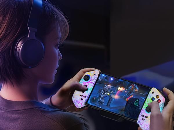 Switch Controller for Nintendo Switch/OLED,Pro Controller for Handheld Grip with Hall Effect Joystick,One-Piece Switch Joy Con with Turbo/Programmable/6-Axis/Vibration/RGB/4 Games Card Slot Switch Controller for Nintendo Switch/OLED,Pro Controller for Handheld Grip with Hall Effect Joystick,One-Piece Switch Joy Con with Turbo/Programmable/6-Axis/Vibration/RGB/4 Games Card Slot