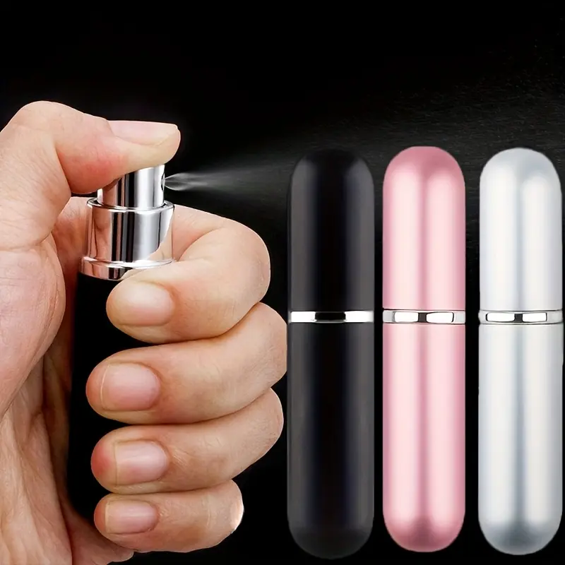 [Pink Perfume Bottle] Shiny Pink 5ml Refillable Perfume Spray Bottle | Single Pack, Pump Storage Container for Travel, Living Room, Bedroom, Bathroom Home Decoration, Pump Dispenser Bottle