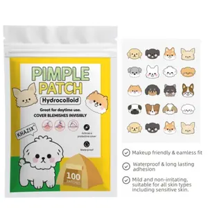 100pcs Cute Cartoon Dog Acne Patches, Facial Concealer Stickers, Cover Blemishes, Invisible Imperfections, Party Dance Stickers