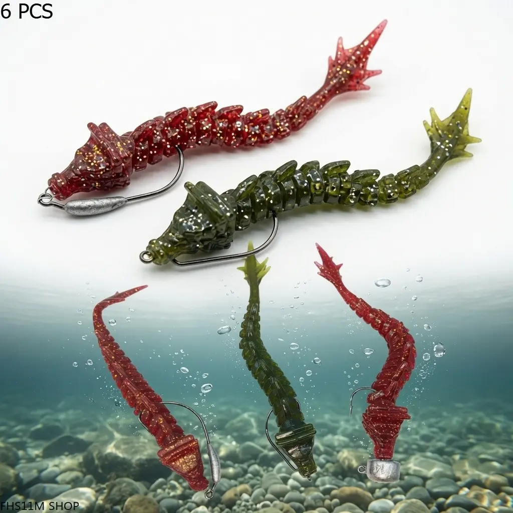 Dragonfly Fishing Lures 6-Pack, Realistic TPE Soft Baits with Floating & Sinking Topwater Action for Bass, Trout, Freshwater & Saltwater Anglers, Saltwater Fishing, Freshwater Fishing