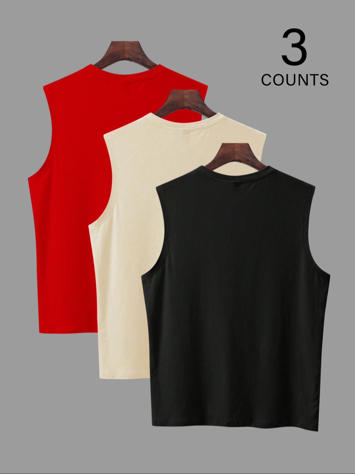 Men's Letter Print Tank Top, Quick Drying Breathable Sleeveless Vest, Casual Lightweight Sporty Top for Gym Workout Running, Men's Clothes for Summer, Athletic Workout Clothing, Dry Fit Sleeveless, Fitness Workout Vest