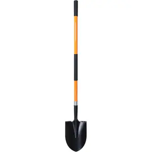Heavy Duty Garden Shovel, 56inch Round Blade, Fiberglass Handle (Orange)