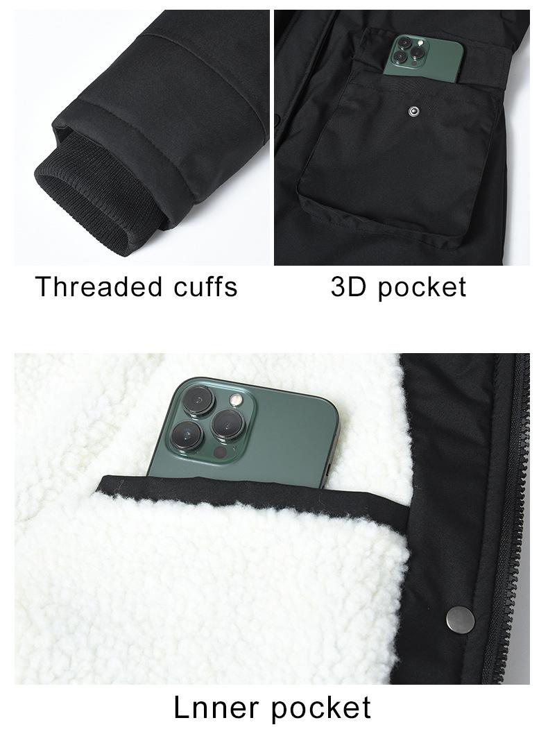 BIGWIG women's autumn and winter thick coat tops, solid color long-sleeved jacket, zipper hooded windproof oversized coat, casual outdoor windbreaker, back drawstring, coat cardigan