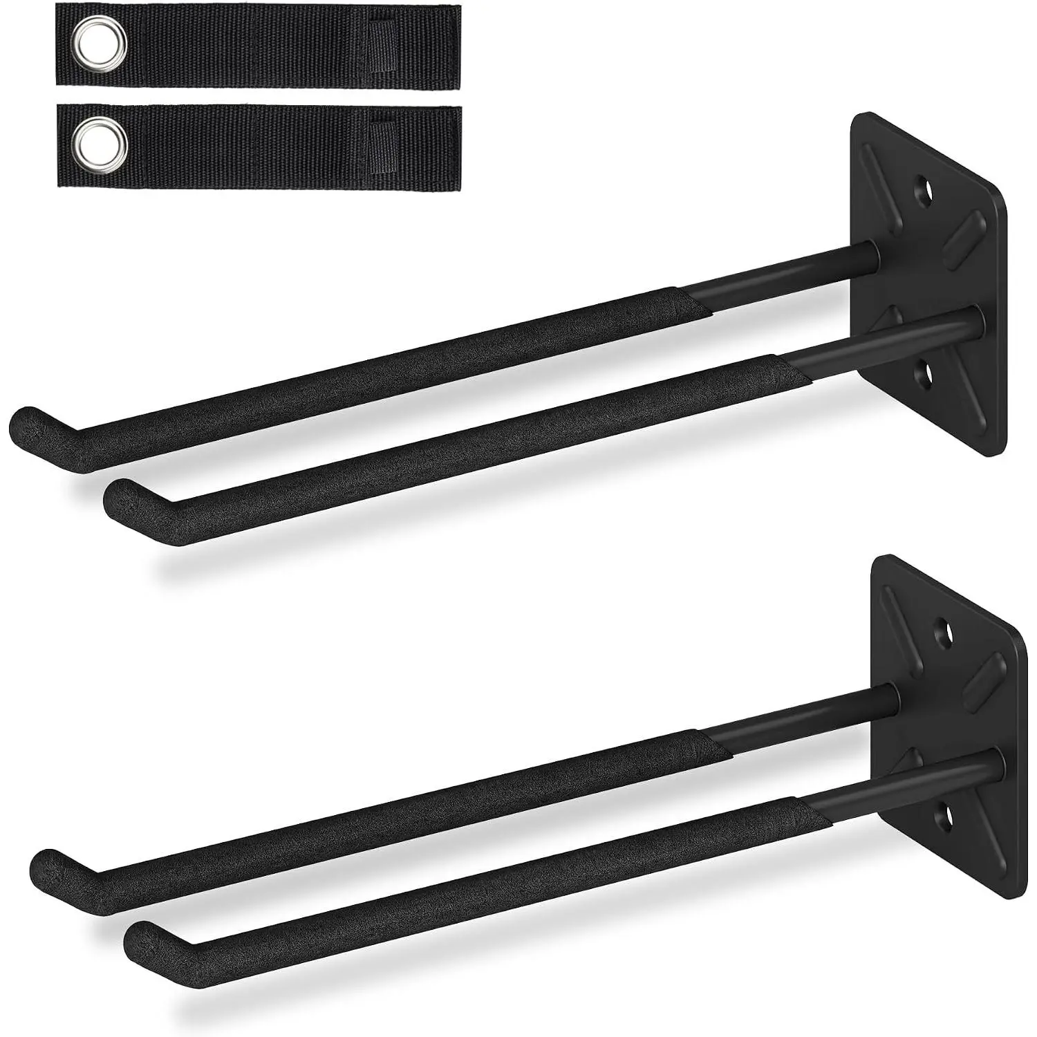 Heavy Duty Garage Wall Hangers, 12.4 Inch Ladder Hooks 2 Pack, Holds Up to 200 lbs, Large Wall Hangers for Garage Storage, Organize Ladders, Folding Chairs, Tires, Strollers & Garden ToolsGift