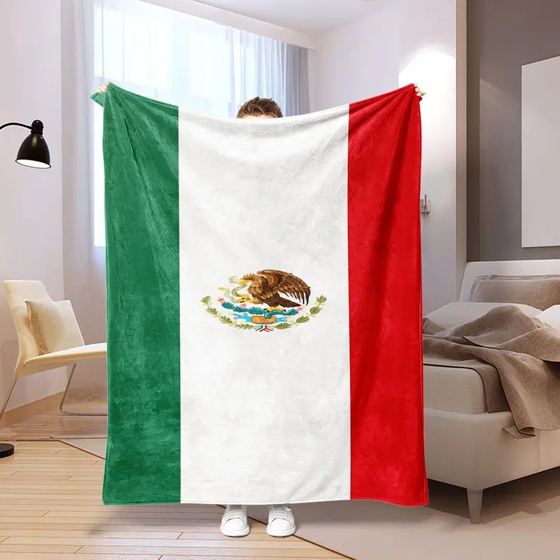 [tiktok Trend] Celebrate Mexican Pride with Iconic Flag Blanket, Classic Stripes & National Coat of Arms, Perfect for Heritage Days