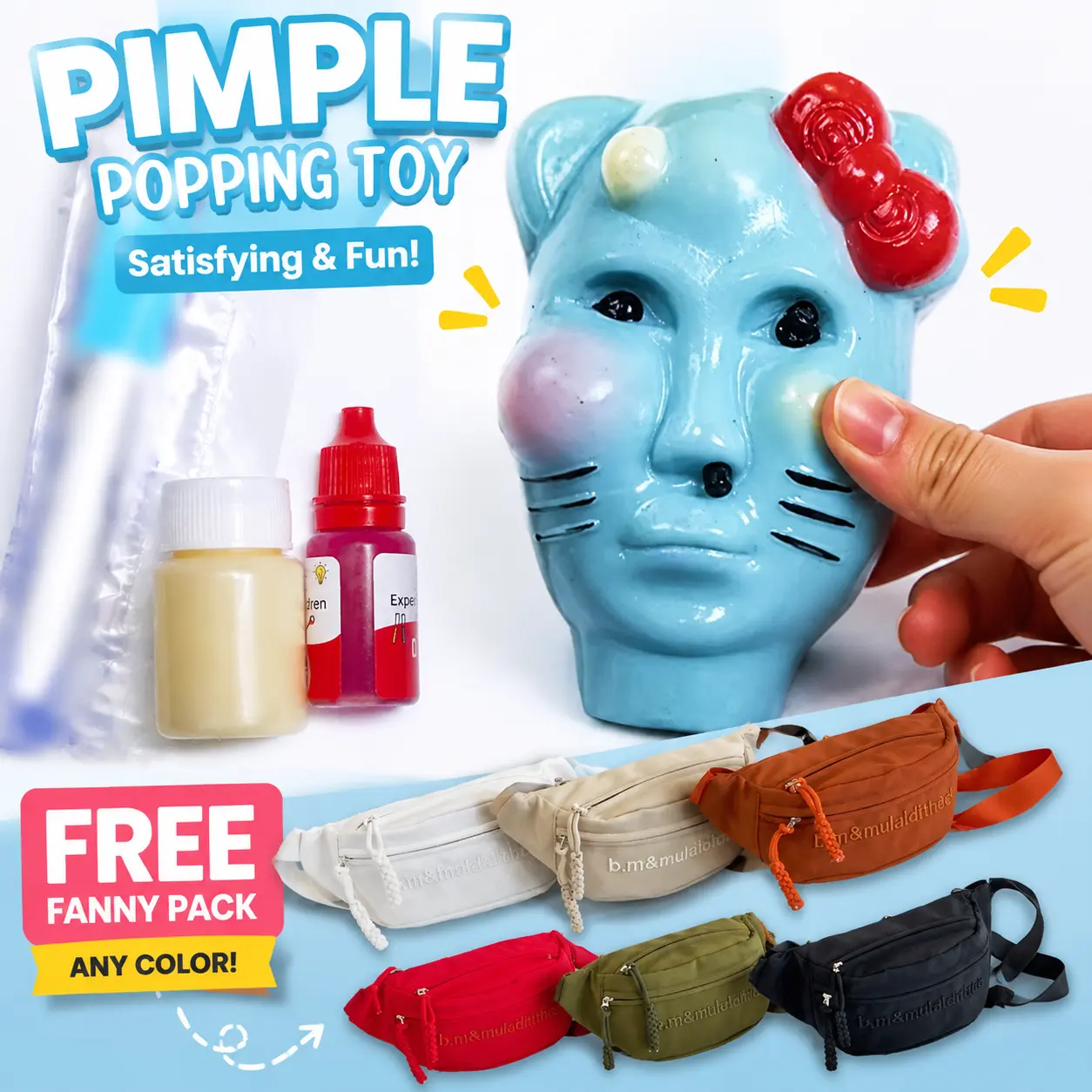 Cat Poppable Water Game - Interactive Novelty Gag Toy, Viral-Ready Funny Prank Gift for Couples, Party Use