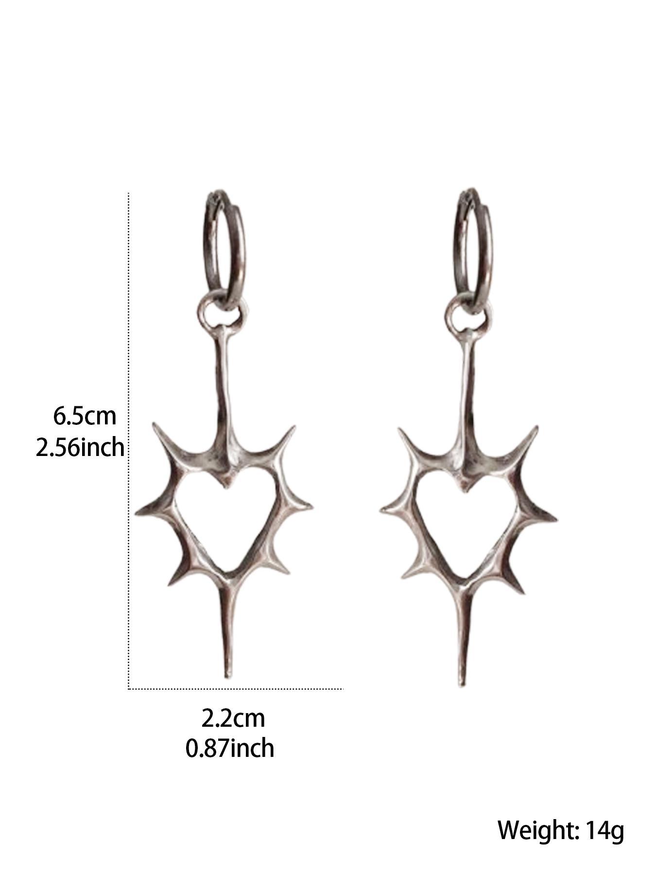 Hollow Out Heart Thorn Design Dangle Earrings, Heart Shaped Earrings, Fashion Jewelry for Party, Daily Clothing Decor, Trendy All-match & Exquisite Jewelry for Birthday Gift