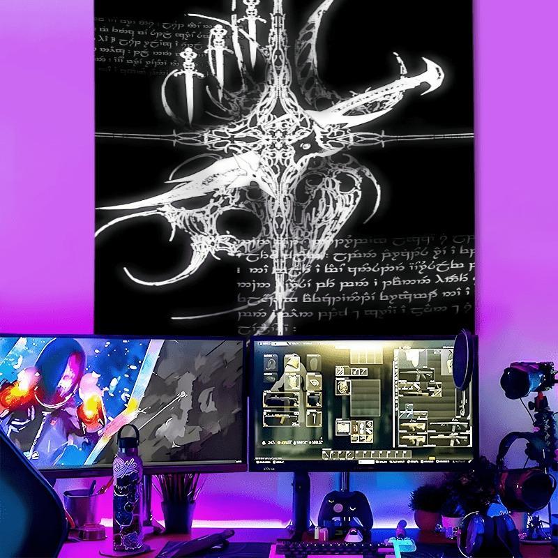 Gothic Cross Pattern Tapestry, 1 Count Punk Design Wall Hanging Tapestry, Wall Art Decor for Home Living Room Bedroom Dormitory, Home Decor Supplies