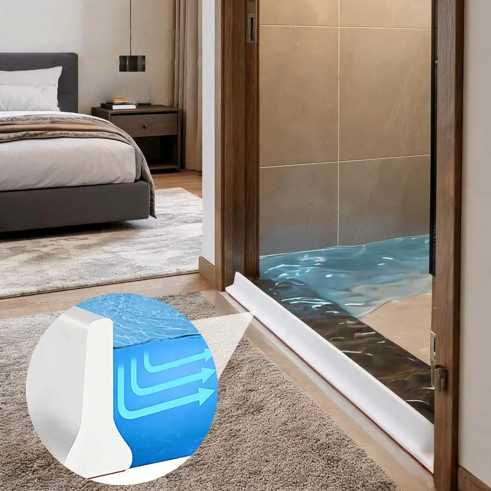 Silicone Foldable Waterproof Strip, Shower Door Splash Guard, Self-Adhesive Seal Strip for Bathroom and Kitchen, Easy Installation