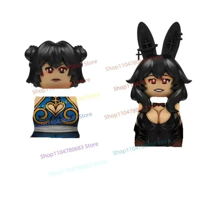 New MOC Mini Building Block Minifigures, Game Bunny Girl with Black Stockings and Swimsuit, Toy Ornaments, Holiday Gifts