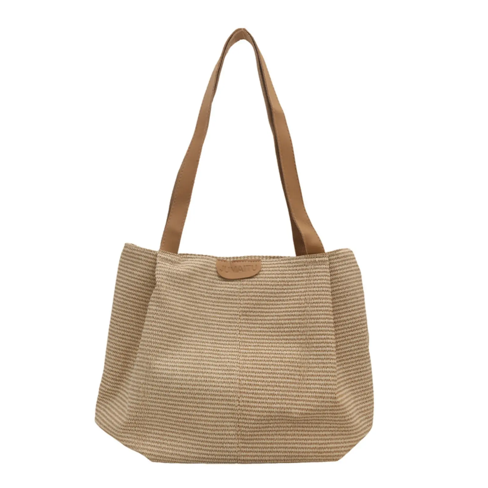 Women's Woven Fabric Tote Bag - Casual Basket Woven Plain Large Shoulder Bag for Commuter, College Use (Sports & Outdoor Accessory), Daily Use, Basket Woven Women's Tote Bags,back to school,back to school haul