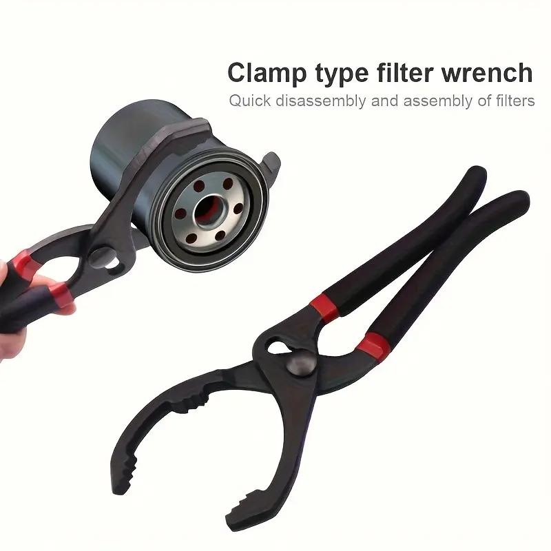 Adjustable Car Oil Filter Wrench, Clamp, Non-Slip Handle, Quick Assembly, Disassembly, Long Handle, Adjustable Length, Durable Metal Tool, Automotive Vehicle Tool, Automotive Car Tools
