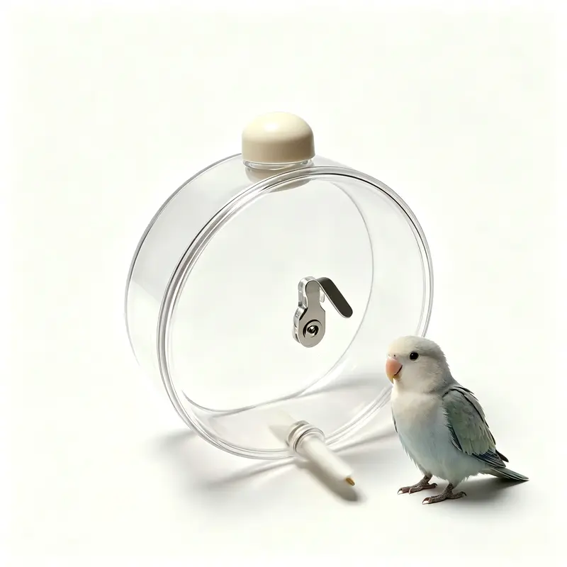 Space Capsule Automatic Bird Water Dispenser, Large Bird Cage Water Feeder for Budgies Cockatiels Parakeets, Hanging Pet Waterer