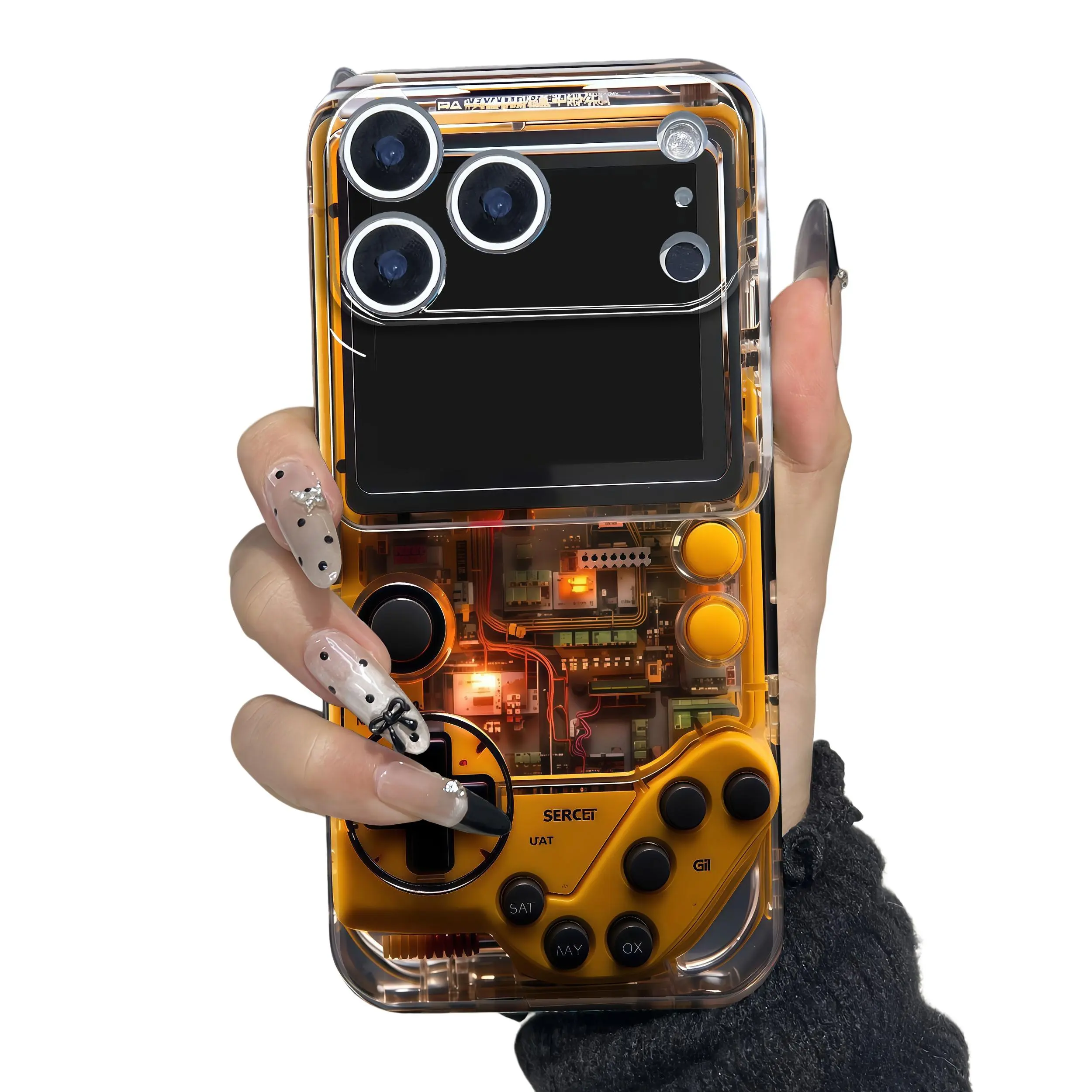 Retro Game Boy Cyber Mechanical Phone Case | Nostalgic Gamer Aesthetic Protective Cover Phone Case For iPhone 17 16 15 14 13 12 11 PRO PLUS MAX Phone Case #JKFLKYXJ1 Cellphone Protection  #JKFLKYXJ1
