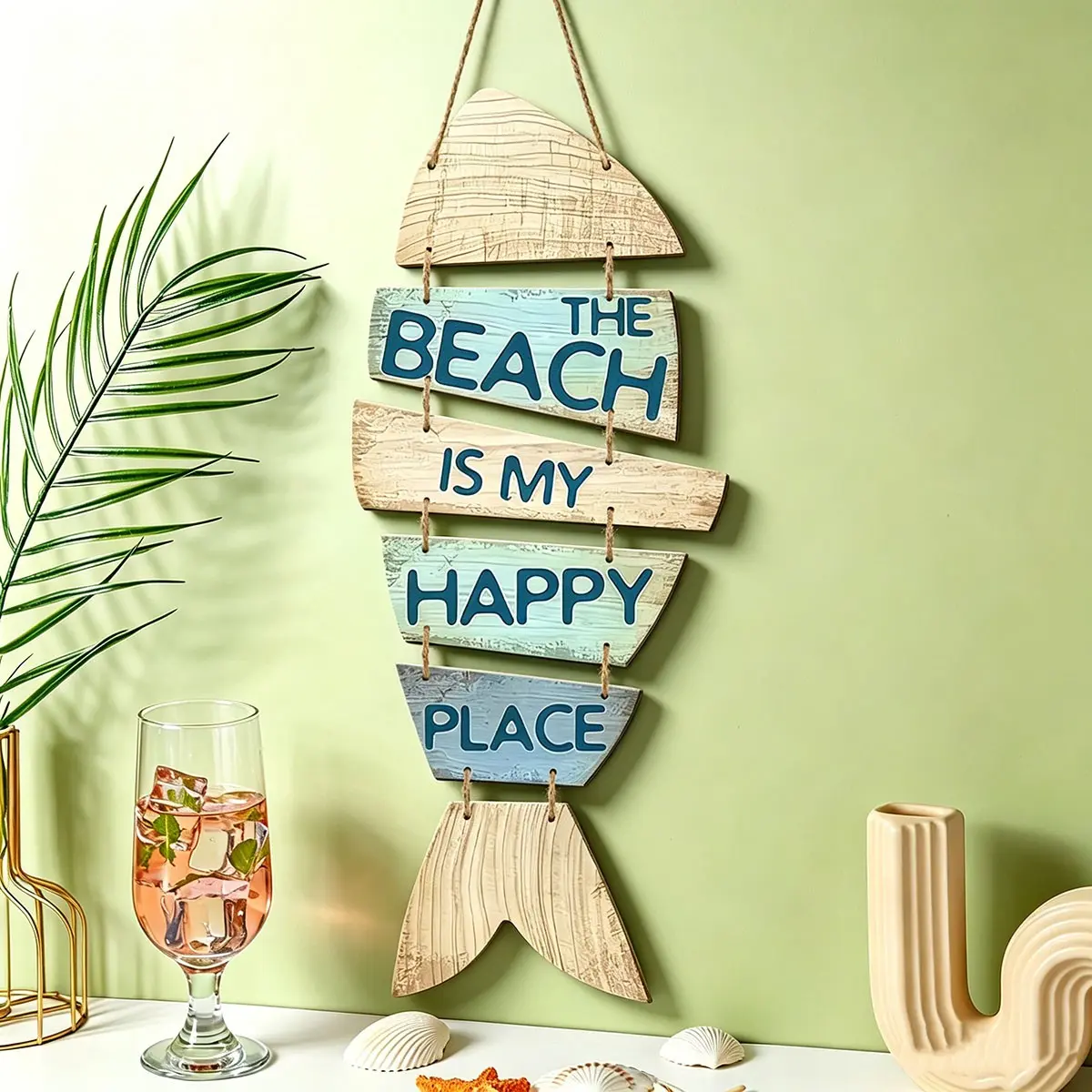 Vintage Fish Decor, Blue Fish, Mediterranean-Style Wooden Wall Decor, Home Wall Decoration, Summer Ocean & Beach Decor, Coastal Decor, Blue Room Decor, Hanging Room Decor, Pool Decor, Summer Holiday Essentials, Ocean Inspired Design, Decoration Items