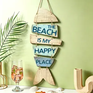 Vintage Fish Decor, Blue Fish, Mediterranean-Style Wooden Wall Decor, Summer Ocean & Beach Decor, Blue Room Decor, Pool Decor, Summer Holiday Essentials
