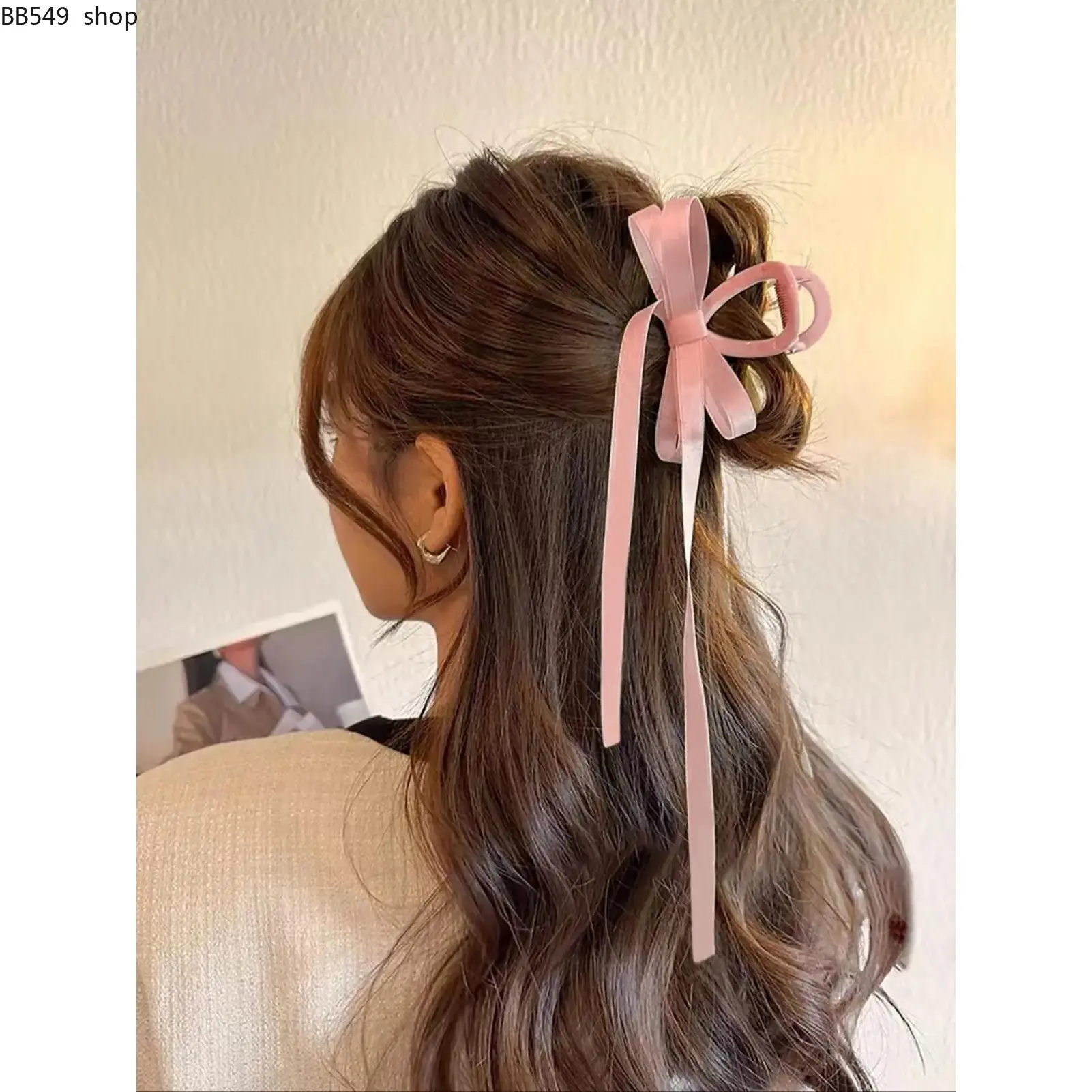 Women's Elegant Bowknot Design Hair Claw, Cute Trendy Hair Claw Clip, All-match Fashionable Hair Accessories for Daily, Party Decoration, Pink Bow, Claw Hair Clips